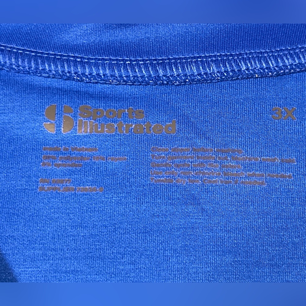 NWT! Sports Illustrated Women’s Scuba Popover Jacket Size 3XL Blue/Black/White - Picture 3 of 6